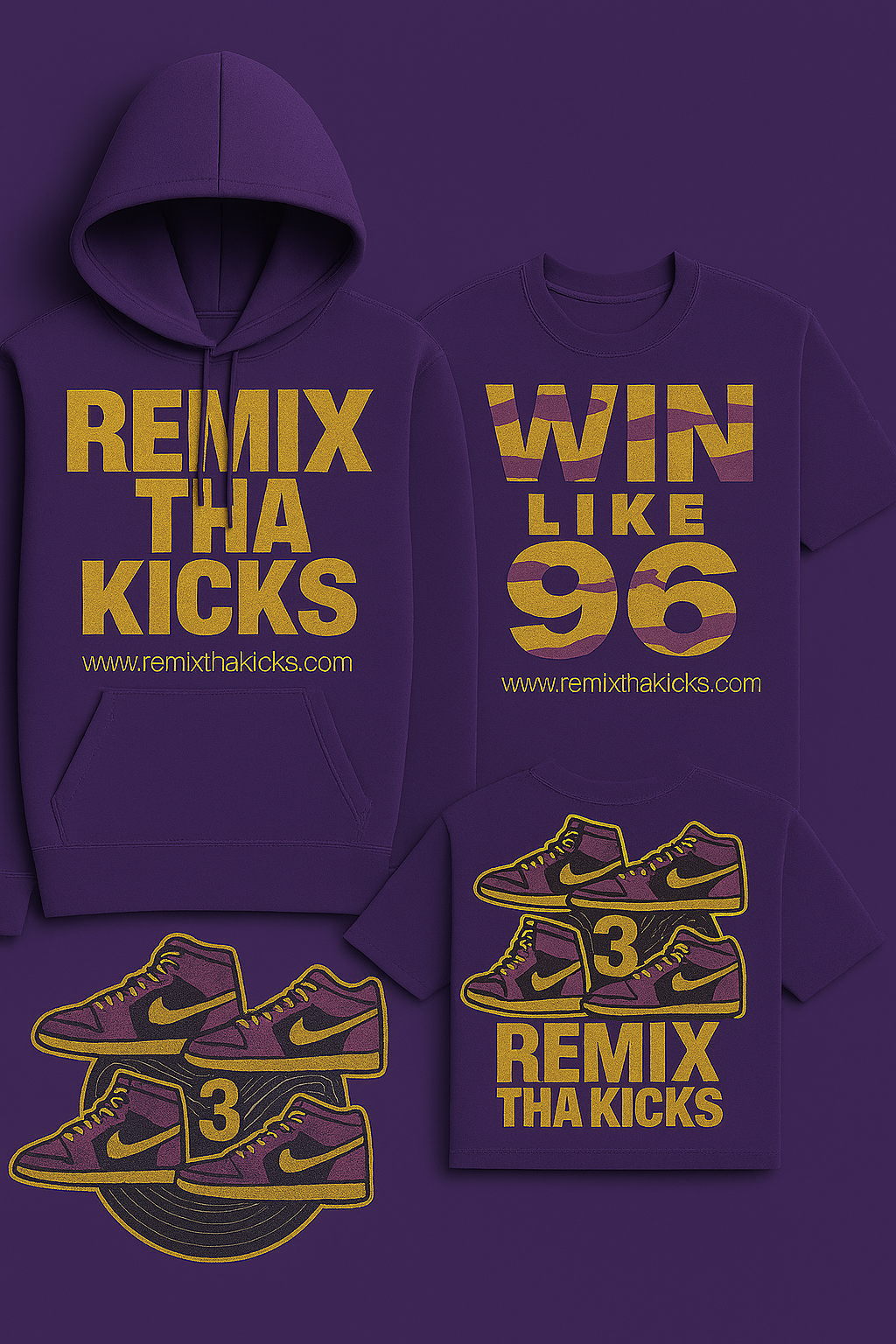 Remix Tha Kicks Lakers combo hoodie set