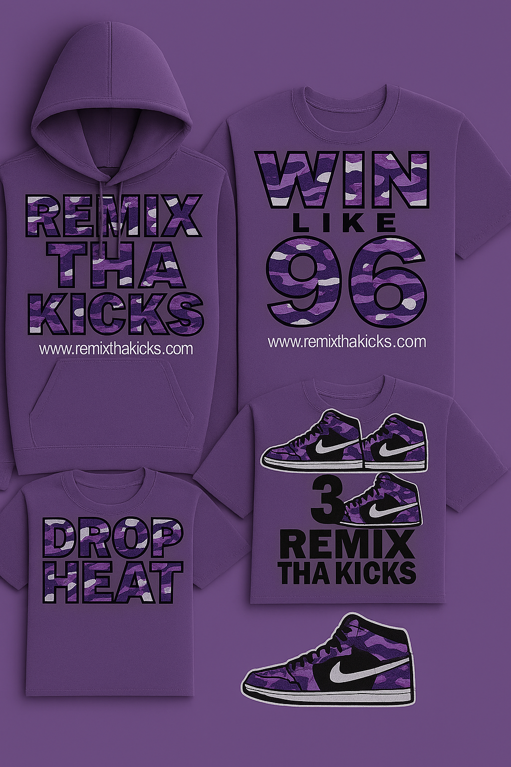 Remix Tha Kicks grape camo combo set