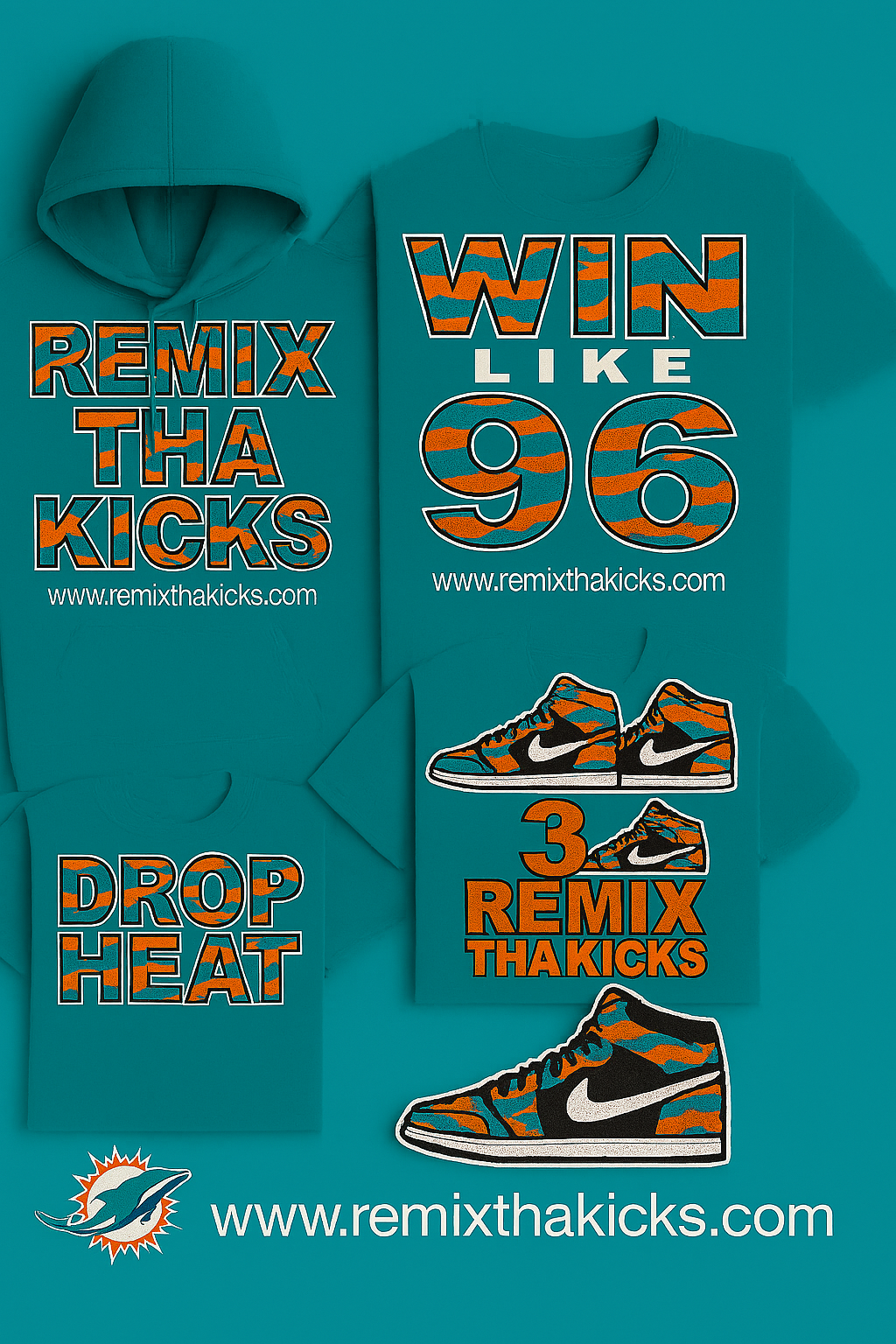 Remix Tha kicks Dolphins camo combo hoodie